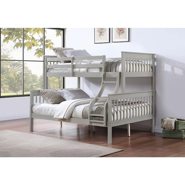 Sloane Gray Twin Over Full Bunk Bed with Ladder