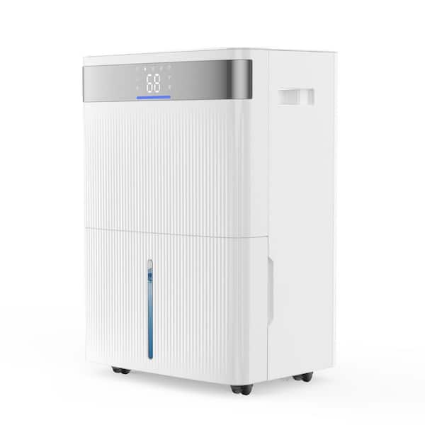 80 pt. Dehumidifier, 4000 sq. ft. Bucketless Residential Dehumidifier in. White with Drain Hose and Humidity Control