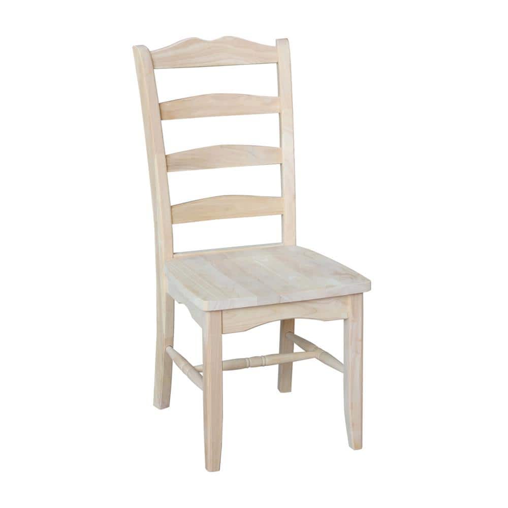 Unfinished Solid Wood Ladderback Dining Chairs (Set of 2)