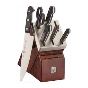 Gourmet Stainless Steel 7-Piece Self-Sharpening Knife Block Set