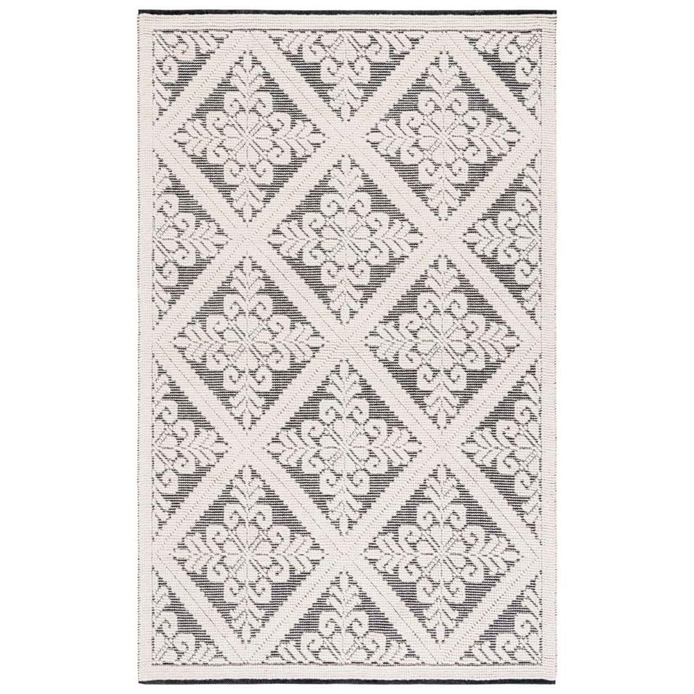 Vermont 5 ft. x 8 ft. Ivory/Black Diamond Ornate Area Rug price history on PriceWatchPro