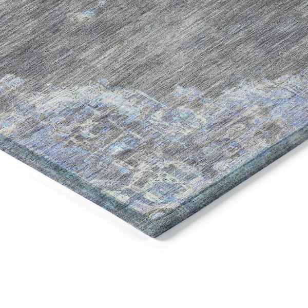 Chantille Machine Washable Indoor/Outdoor Abstract ACN2321 Graphite 2 ft. 3 in. x 7 ft. 6 in. Runner Rug