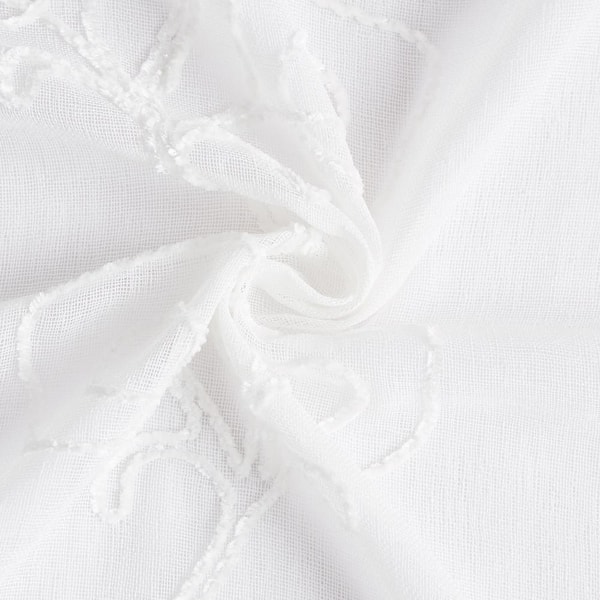 Dainty Home - White Floral Grommet Room Darkening Curtain - 38 in. W x 84 in. L (Set of 2)