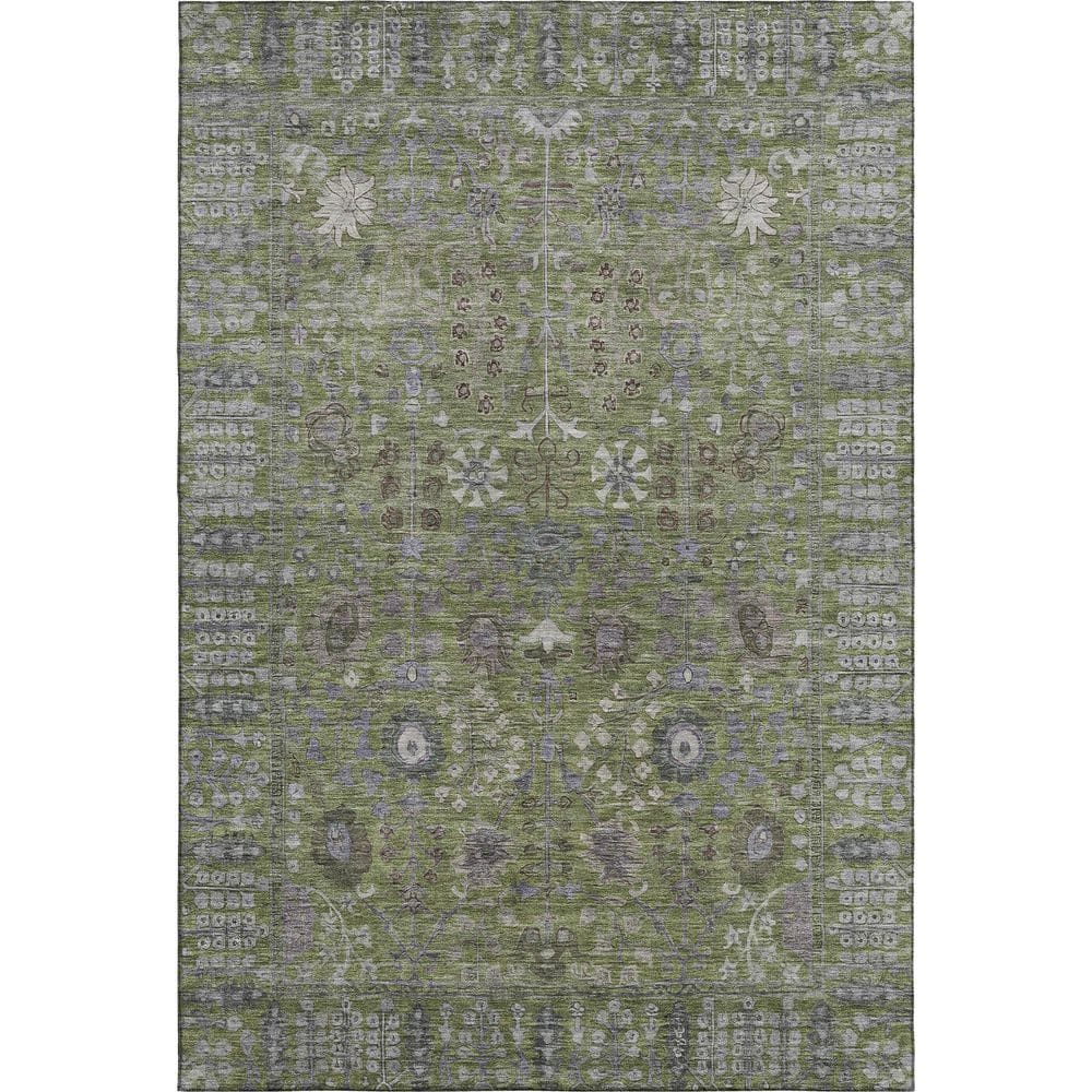 Mayfield Premium Machine Washable Abstract AMF2231 Aloe 5 ft. x 7 ft. 6 in. Area Rug price history on PriceWatchPro