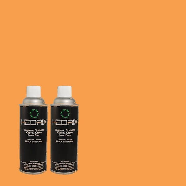 Hedrix 11 oz. Match of 260B-6 Blaze Orange Semi-Gloss Custom Spray Paint (2-Pack)