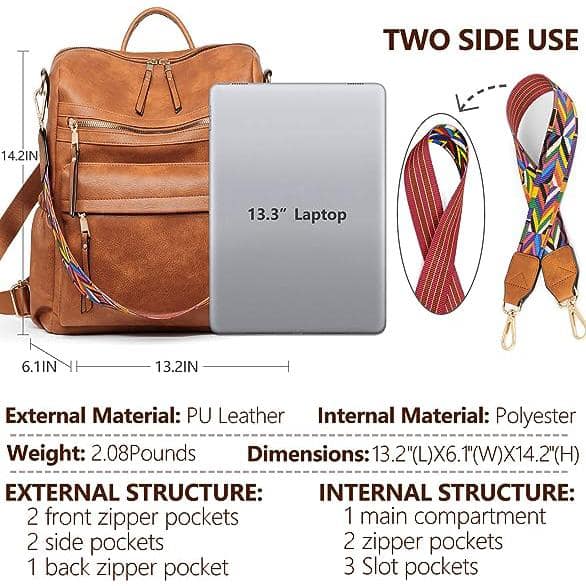 Shoulder and Backpack Strap Leather Pattern Pack. 