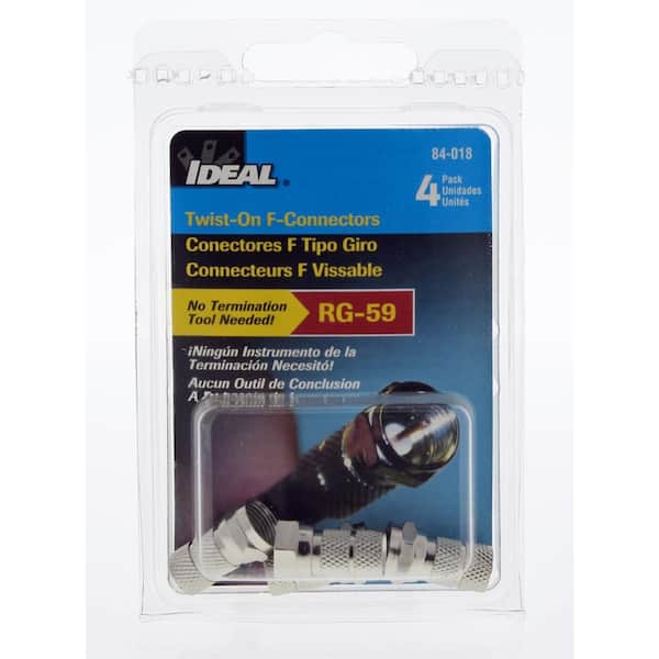 IDEAL RG-59 Twist-On F-Connectors (4-Pack) 84-018 - The Home Depot