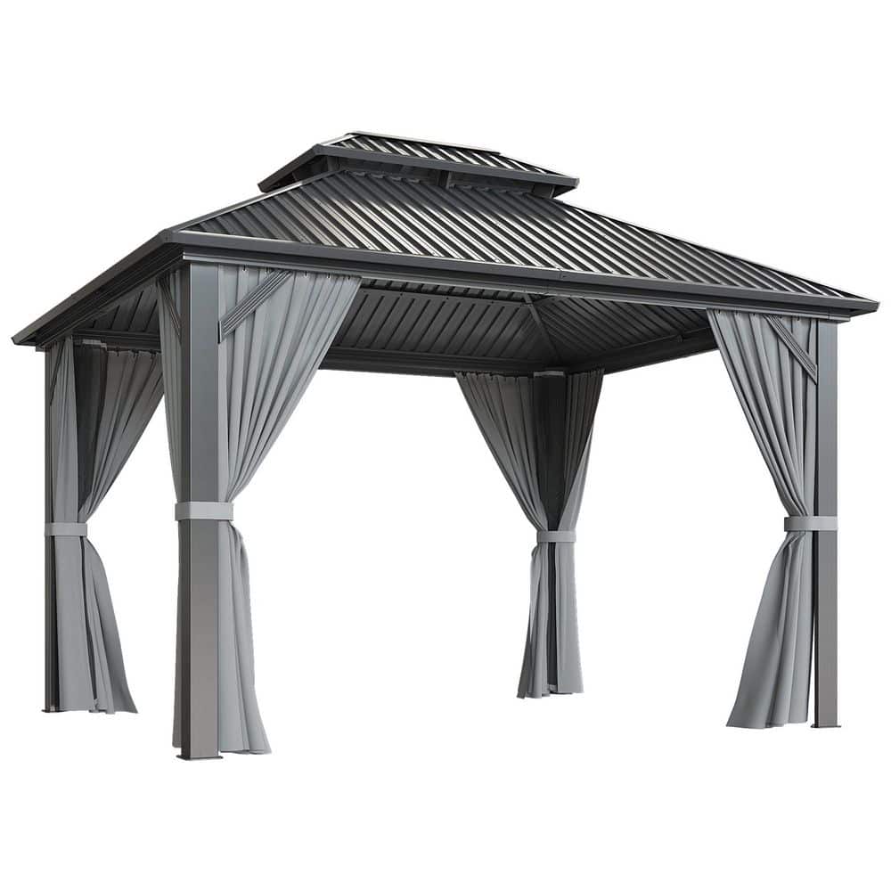 VIWAT 10 ft. x 12 ft. Hardtop Gazebo with Aluminum Frame