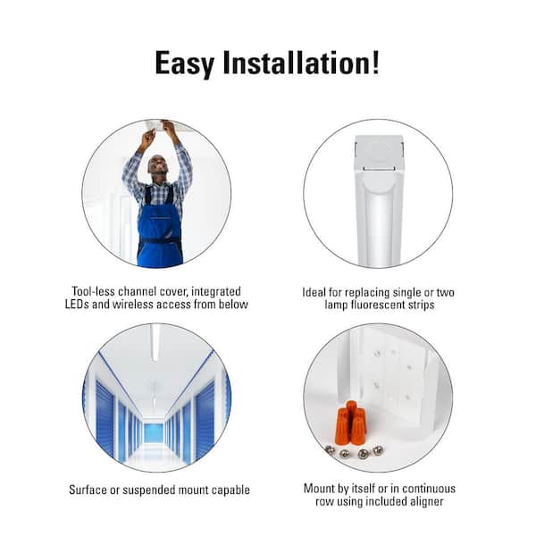 Cecaylie 24W Moisture-Proof Tube LED 150 Cm, Bath Light, Neutral White, 4000 K, 4080 Lm, 50000 H, IP65 Workshop Lamp, Bathroom Lamp, Fluorescent Tubes, Garage Lamps, Office Ceiling Light