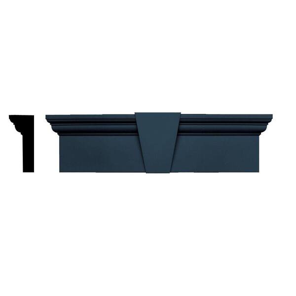 Builders Edge 3-3/4 in. x 9 in. x 37-5/8 in. Composite Flat Panel Window Header with Keystone in 036 Classic Blue