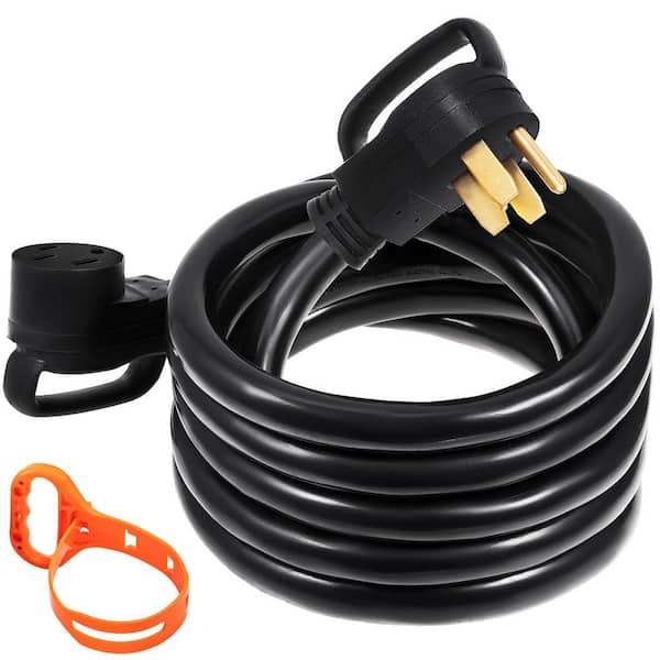 SKYSHALO Power Cord 15 ft. 6/3 Jacket Rated 50 Amps 125/250-Volts RV Extension Cord with Lighted End and Locking Plug