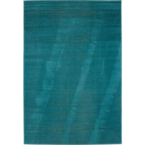 Unique Loom Williamsburg Solid Teal 4' 0 x 6' 0 Area Rug