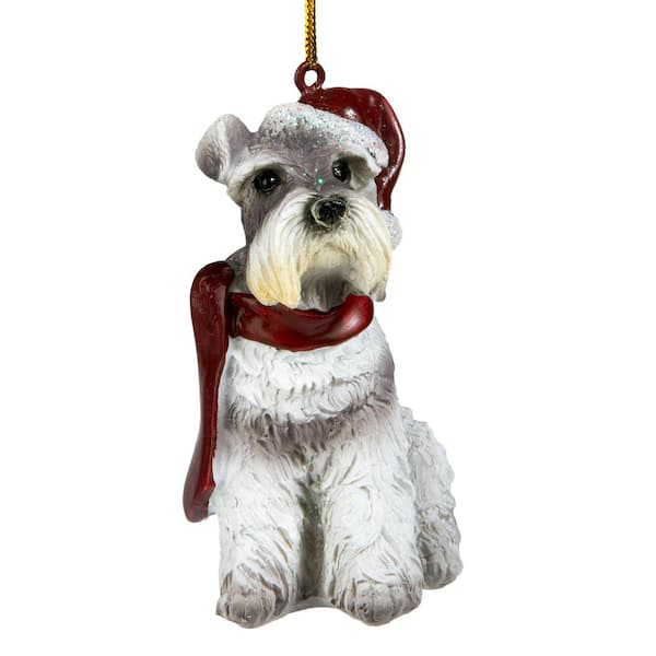 Design Toscano 3.5 in. Mini Schnauzer Holiday Dog Ornament Sculpture