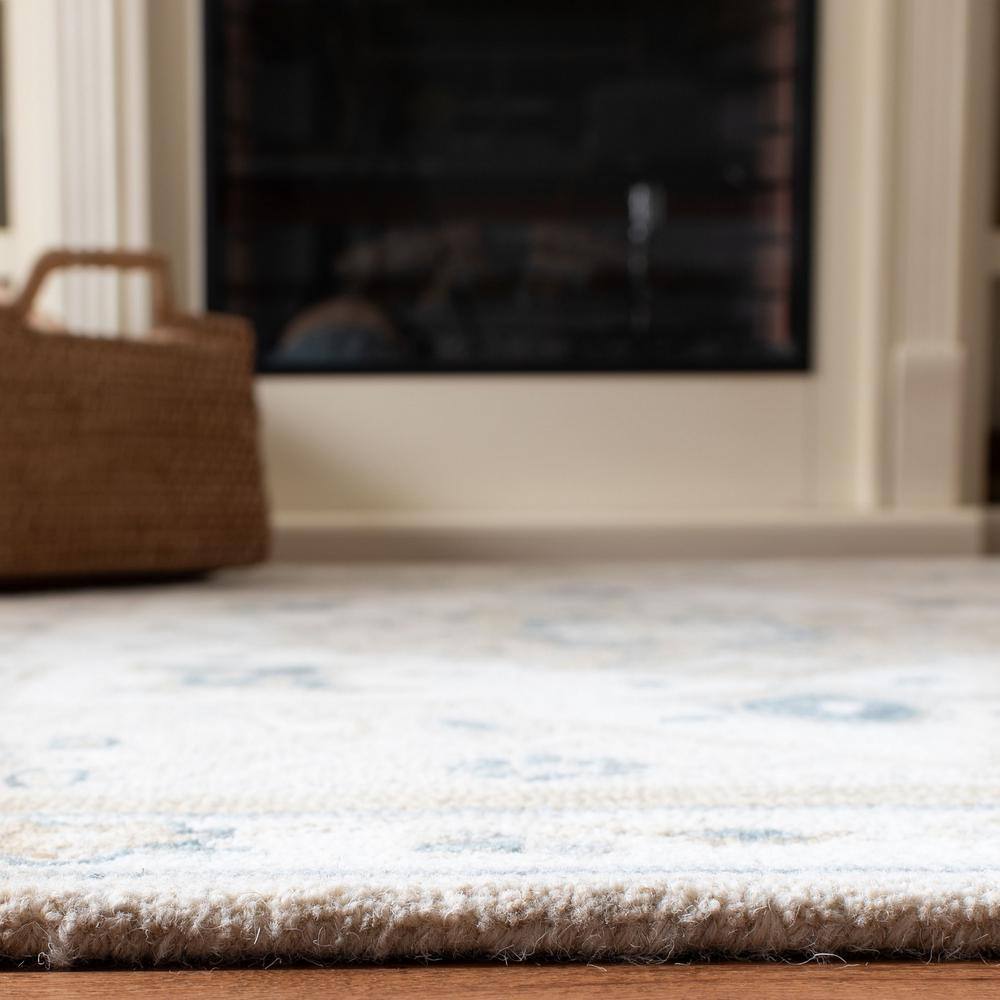 Beige Ivory Handmade Wool Medallion Area Rug 3' x 5'