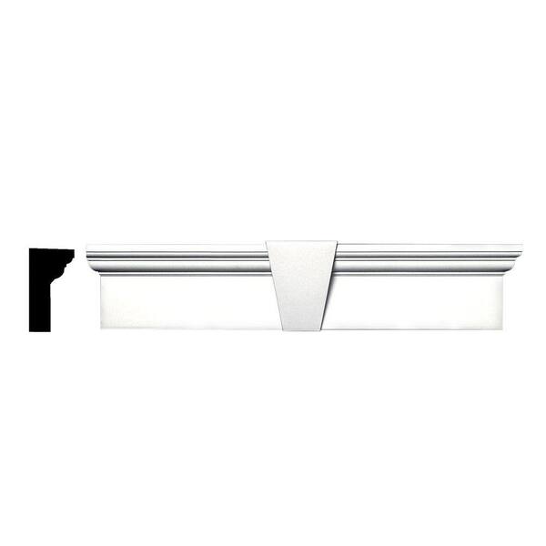 Builders Edge 6 in. x 33-5/8 in. Flat Panel Window Header with Keystone in 117 Bright White
