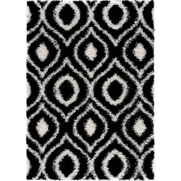 L'Baiet Hazel Black 8 ft. x 10 ft. Shag Area Rug