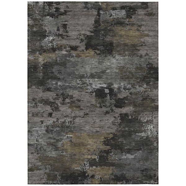 Chantille Machine Washable Indoor/Outdoor Abstract ACN2813 Pewter 9 ft. x 12 ft. Area Rug