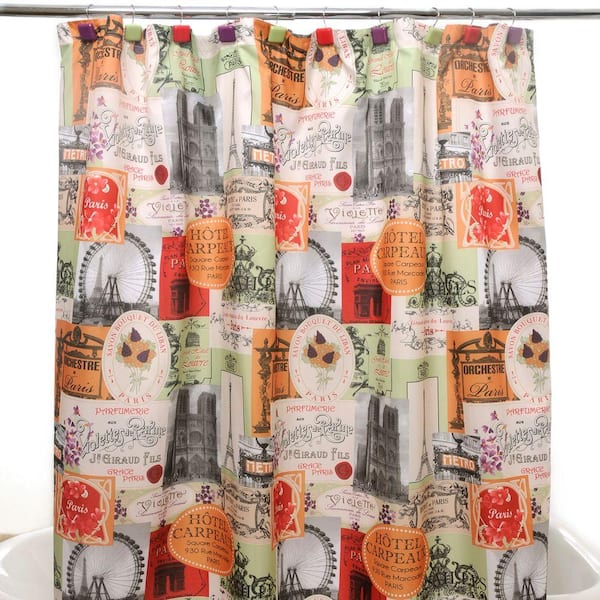 Famous Home Fashions Paris Cafe Multi Shower Curtain