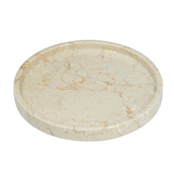 A & B Home Cream in Cream Finish Decorative Plate