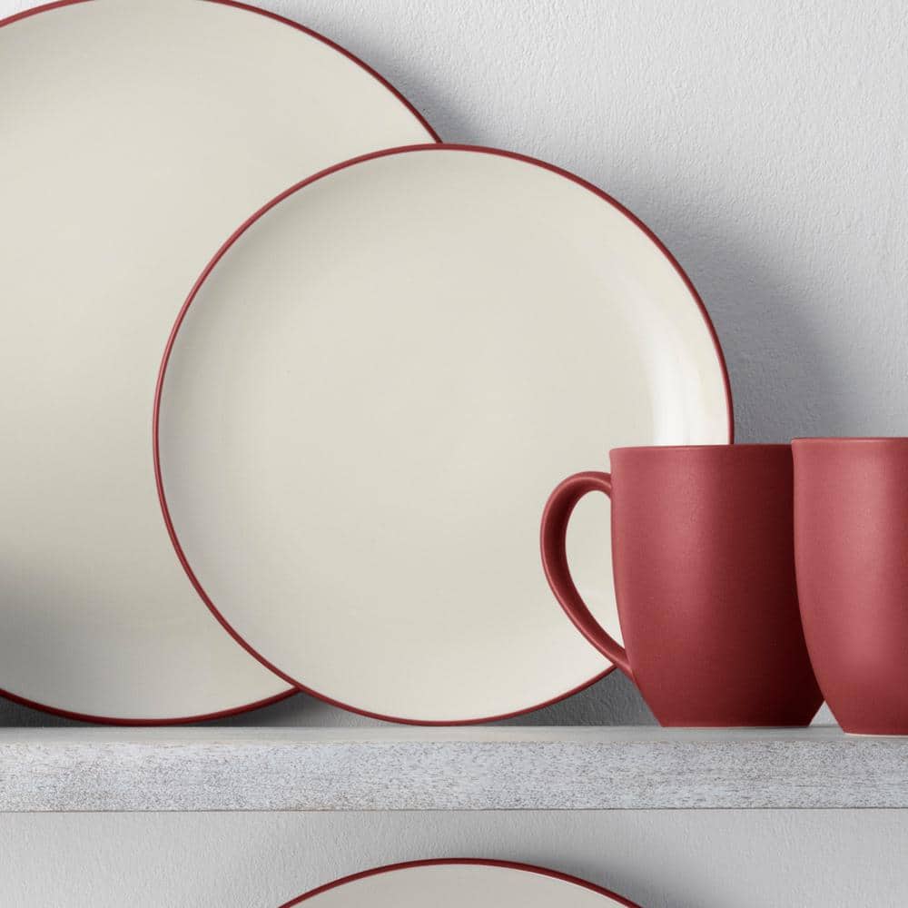 Raspberry Ceramic Coupe Salad Plates, Set of 4