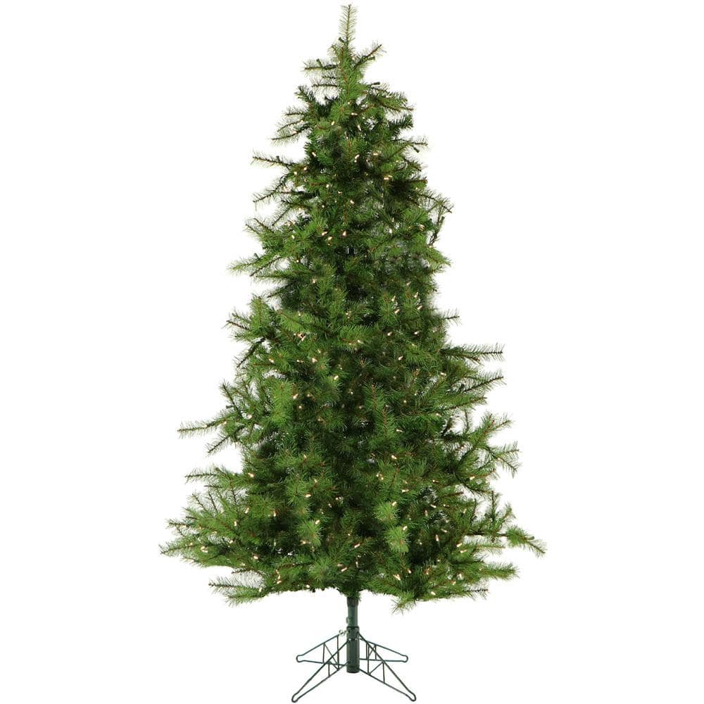 Christmas Time 6.5 ft. Colorado Pine Artificial Christmas Tree w/ Clear ...
