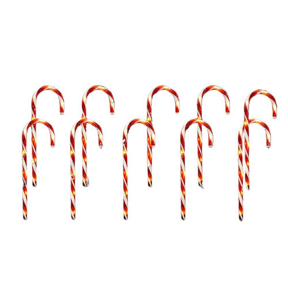 21 in. Solar Pathway Candy Cane Lights with 8 Lighting Mode for Christmas Patio Yard Walkway Decor, White (10-Pack) price history on PriceWatchPro