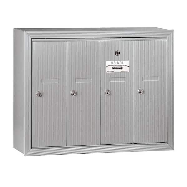 Salsbury Industries 3500 Series Aluminum Surface-Mounted Private Vertical Mailbox with 4 Doors