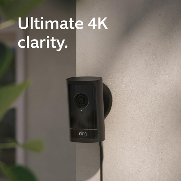 Outdoor Cam Pro, Plug-In - Retinal 4K Security Camera, 10x Enhanced Zoom, Low-Light Sight Color Night Vision, Black