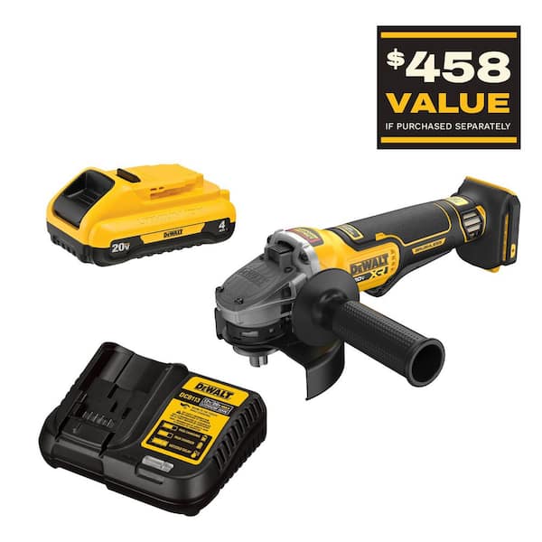 20V Max XR Lithium-Ion Brushless Cordless 4-1/2 in.-5 in. Grinder with 20V Compact 4.0Ah Battery and 12V/20V MAX Charger