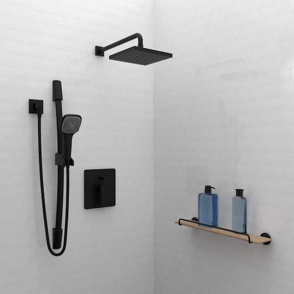 Robertson Evolve Shower Square, 3 Sided Moulded Wall - Black