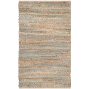 Cape Cod Blue Doormat 3 ft. x 5 ft. Striped Solid Area Rug