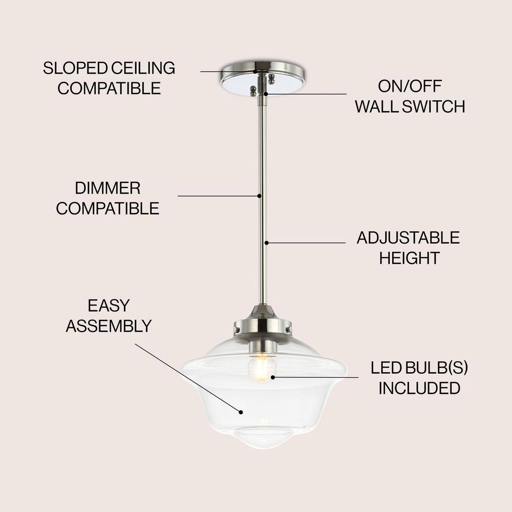 Kurtz Chrome Polished Clear Glass LED Adjustable Pendant