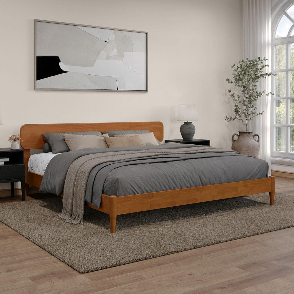AFI Florence Light Toffee Natural Bronze Solid Wood Frame King Low