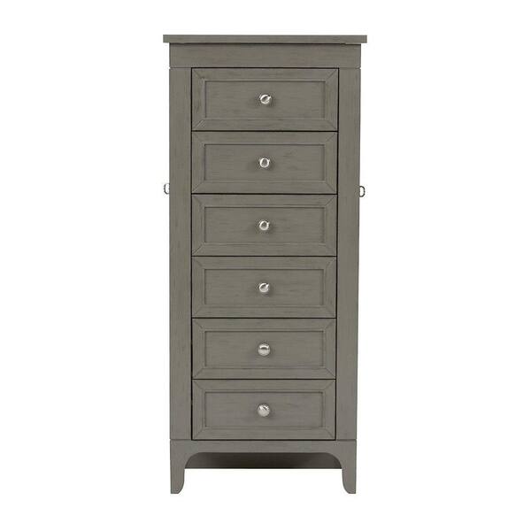 Unbranded Cordoba 6-Drawer Jewelry Armoire in Antique Grey