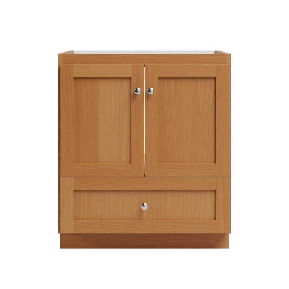 Shaker 30 in. W x 21 in. D x 34.5 in. H Bath Vanity Cabinet without Top in Natural Alder price history on PriceWatchPro