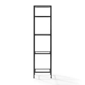 73 in. Oil Rubbed Bronze/Clear Metal 4-shelf Etagere Bookcase with Open Back