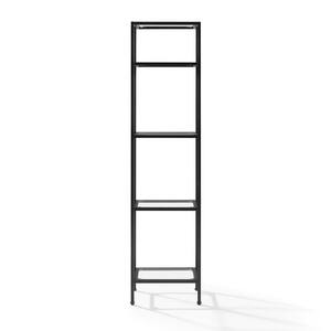 73 in. Oil Rubbed Bronze/Clear Metal 4-shelf Etagere Bookcase with Open Back