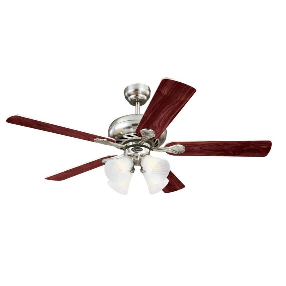 Westinghouse Swirl 52 in. LED Brushed Nickel Ceiling Fan with Light Kit  7235900 - The Home Depot