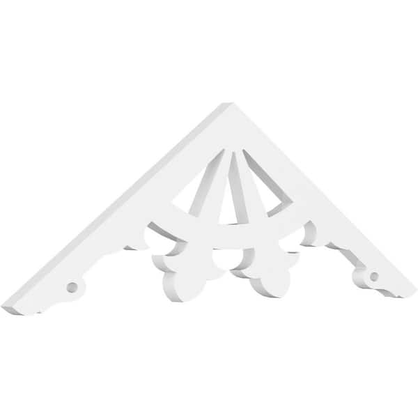 Ekena Millwork 1 in. x 36 in. x 12 in. (8/12) Pitch Riley Gable Pediment Architectural Grade PVC Moulding