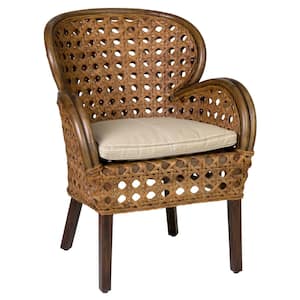 Storied Home Natural Cane Wood Arm Chair DF0554 - The Home Depot