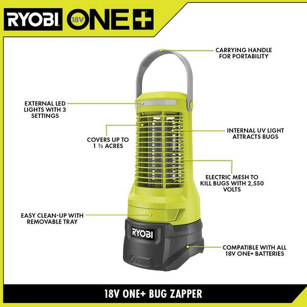 Ryobi 150-Watt Push Start Power Source and Charger for One Plus 18-Volt Battery and Bug Zapper with/2.0 Ah Battery