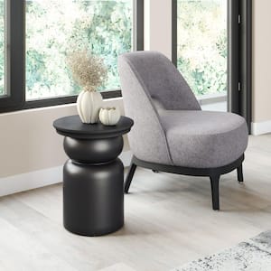 Colombo 15.7 in. W Black 19.7 in. H Round Mango Wood End Table