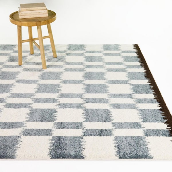 Noland Brown 5 ft. x 7 ft. Checkered Ikat Area Rug