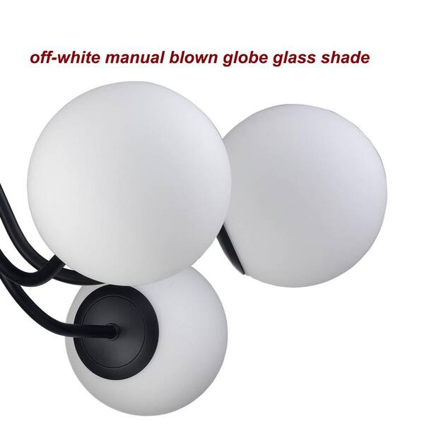 CLAXY 27.56 in. 6-Light Black Modern Semi-Flush Mount with CLAXY 27.56 in. 6-Light Black Modern Semi-Flush Mount with