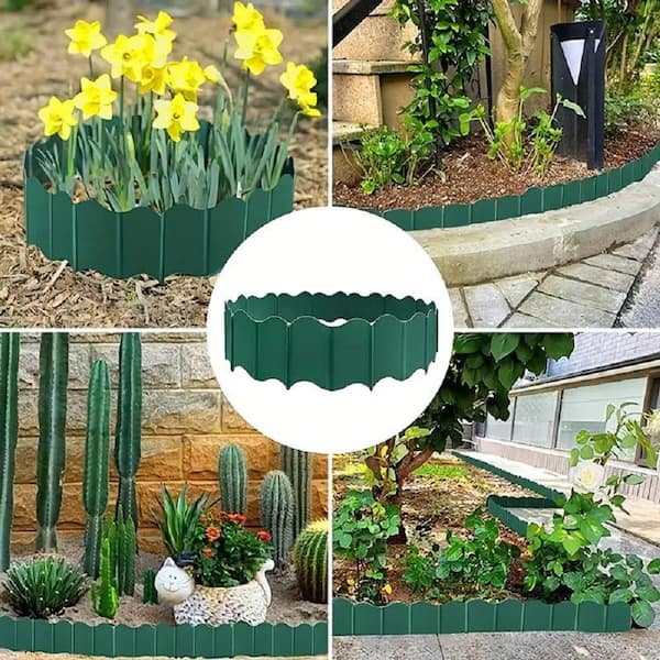 Mr. Garden 5.6 in. x 6 in. Garden Edging Border Garden Landscape Edging Borders Plastic Garden Fence Edging (20-Pieces)