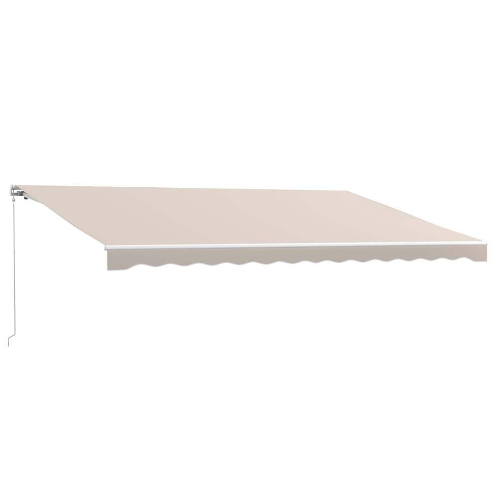 16 ft. W x 10 ft. D Electric Retractable Awning Sunshade Shelter with Remote Controller & Crank Handle, Cream price history on PriceWatchPro