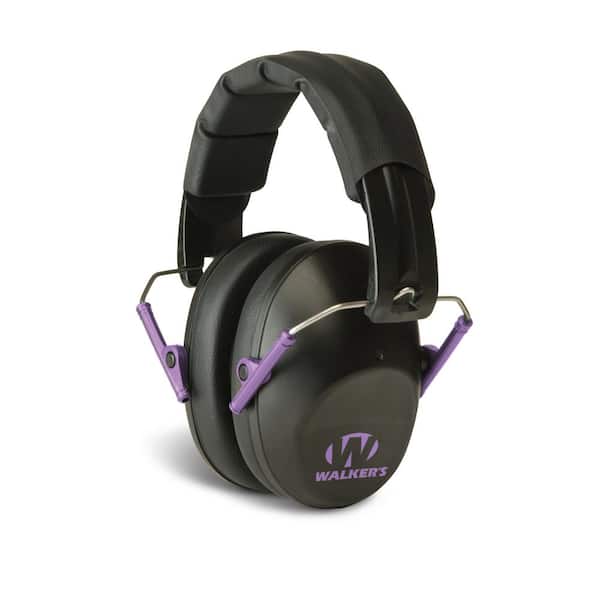 Walker's Game Ear Pro Low Profile Folding Muff in Black and Purple