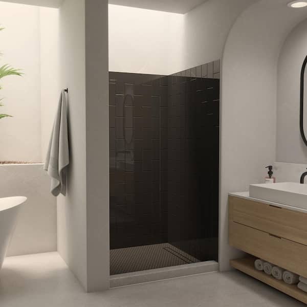 DreamLine QWALL-VS 41.5 in. W x 76 in. H x 41.5 in. D 2-Piece Glue Up Acrylic Corner Shower Backwalls in Black