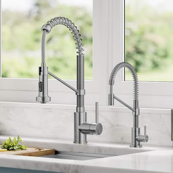 Bolden Single Handle Pull Down Sprayer Kitchen Faucet and Water Filter Faucet Combo in Spot-Free Stainless Steel
