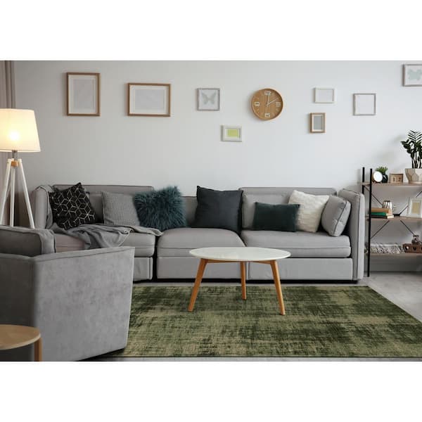 Lirien Collections 8 ft. x 11 ft. Green Organic Indoor Area Rug